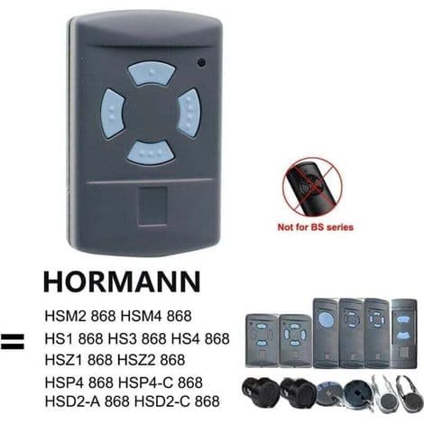 HSM4 868 MHz Garasjeportfjernkontroll – 4 knapper, erstatning for Hörmann-sender, 30m rekkevidde