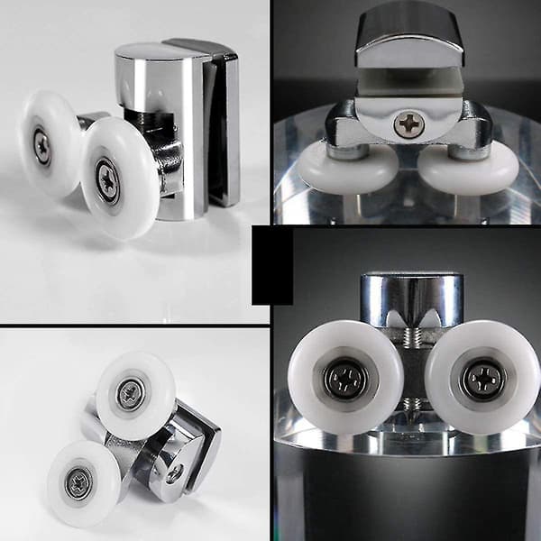 4 st duschdörrshjul 23mm duschdörrrullar tunga legering dubbla hjul för både platt glidande