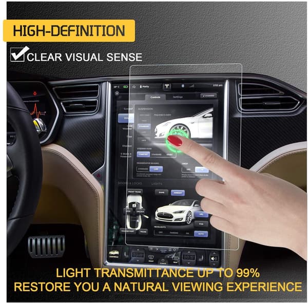 Tempered Glass Screen Protector Compatible with Tesla Model X / S