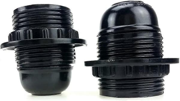 Sort E27 Skrue, E27 Pæreholder, 4 stk. E27 Fatning, E27 Fatning Pære, Solidt Lys, Sort Adapterfatning