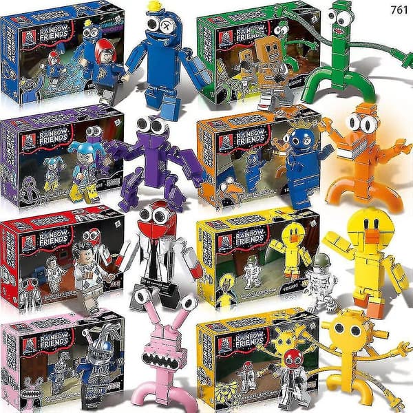 Rainbow Friends Byggklossar för Barn Figur Montering Modell Leksaker Presenter