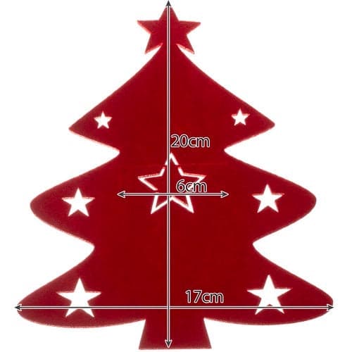 Felt Cutlery Holders 12-pack Red Christmas Tree 17x20 cm
