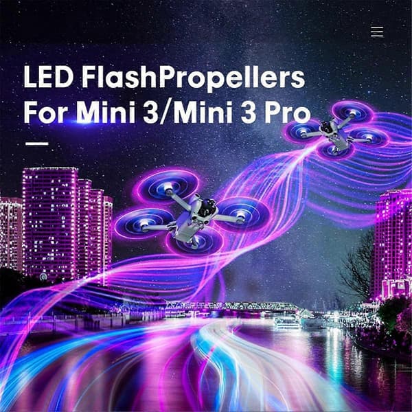 För Mini4 Pro/3 Pro/3 Drönare Multifunktionella Portabla LED-ljusemitterande Propellerblad Propellertillbehör
