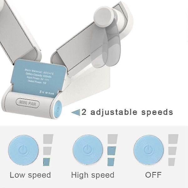Mini Fläkt Handhållen USB-fläkt - Fickfläkt Resefläkt Handfläkt Personlig Fläkt Mini Handhållen Fläkt Batteridriven Uppladdningsbar Portabel Lättvikt