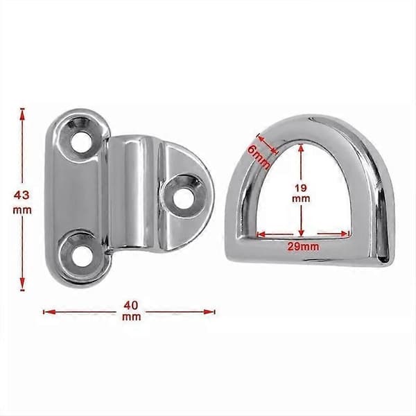 2 stk. 6 mm stål hardware surringsanker dæk rustfrit stål D-ring anker foldbart øje til marine ræling SUS316