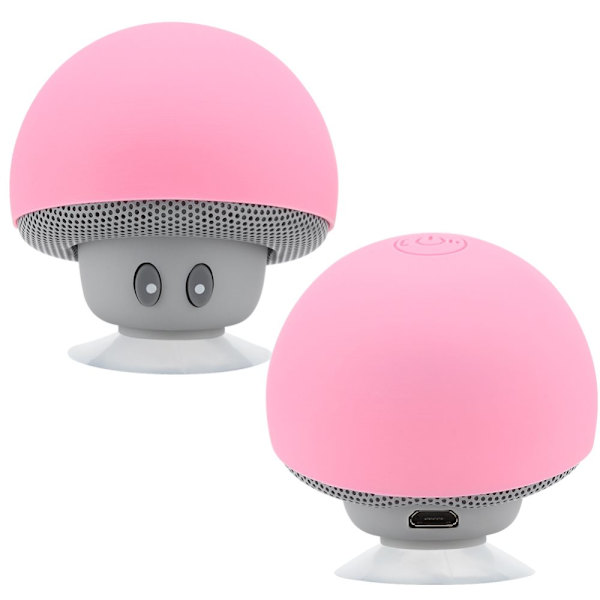 Mini Wireless Bluetooth Portable Mushroom Speaker with Suction Cup (Pink)