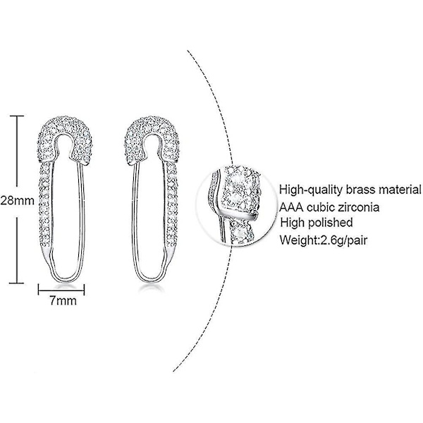 Cz Sikkerhedsnål Brusk Sterling Sølv Hoops Øreringe Til Kvinder Piger Sarte Cubic Zirconia Hængende Drop Hypoallergen Stud Post Krystal Huggie Mode