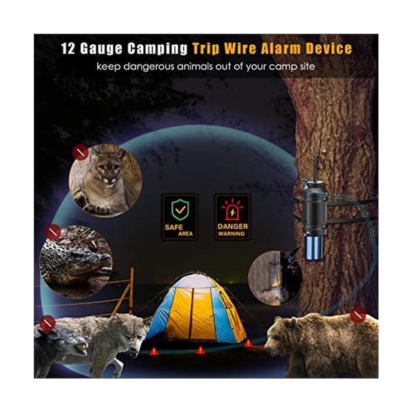 Perimeter Trip Alarm, Trip Alarm 12 Gauge Camping Trip Wire Alarm Device, Bear Avskräckande, Camping Tr