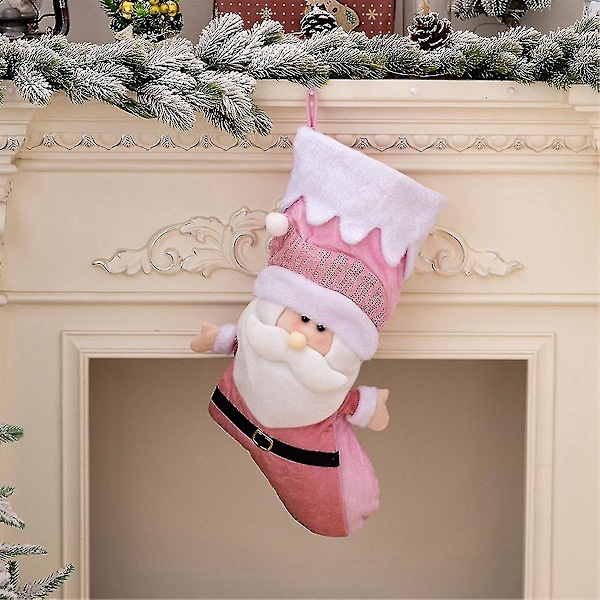 Julstrumpor Barnpresent Godisväska Tomte - Strumpor Hängande Julgransprydnad, Tomte