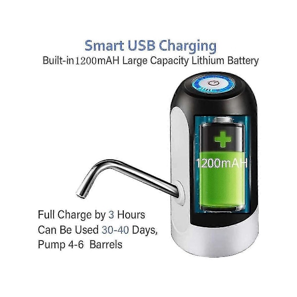 Vann Dispenser Vannpumpe USB Lading Automatisk Drikkevannspumpe Bærbar Elektrisk Vanndispenser