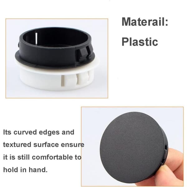 5 Stykker 45mm Runde Plastikpropper, Møbelhulafdækning, Plastikhulafdækning, Sort, Borehulsprop til Låsehul Møbler