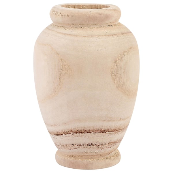 Træ Vase Dekoration Stue Bord Massivt Træ Ware Blomsterflaske Ornament Boligindretning