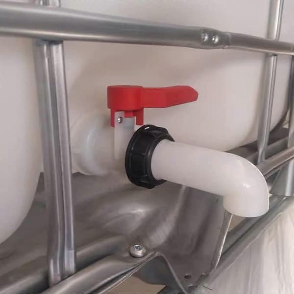 2 stk. Vanntankadapter, Vanntankventil, IBC Dreneringstankadapter 60 MM (Hvit)