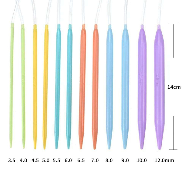 12 pcs Plastic Knitting Needles 80 cm, Circular Needles, Tools for Knitting Projects