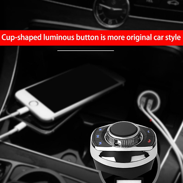 100% Ny Universal Trådløs Bilratstyring Fjernbetjening Knapper Støtter Bluetooth med LED Lys 8-Tast Funktioner til Android Navigation