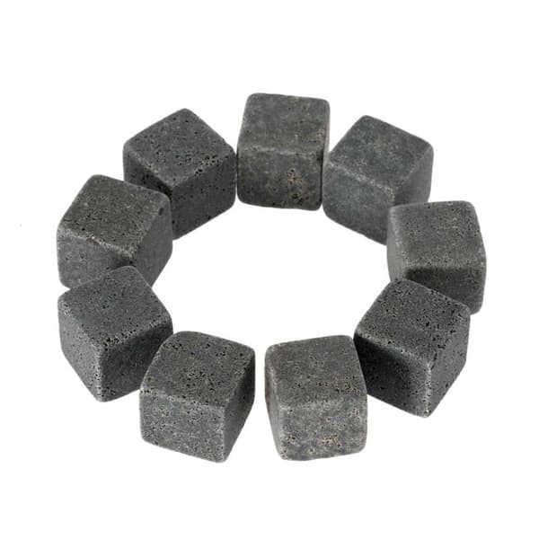 9-pack Natural Whiskey Stones - Stone Ice Cubes Grey