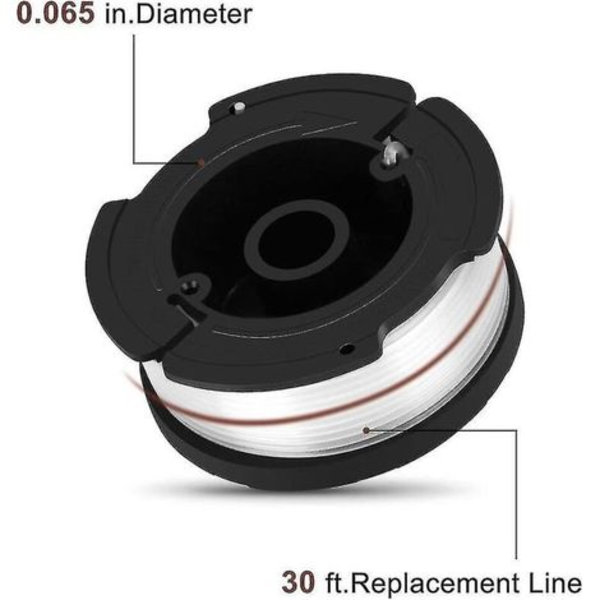 6-paknings snellespole med 2 deksler for utskifting av Black Decker gresstrimmere