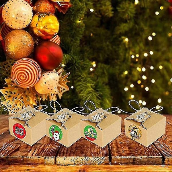 DIY Julekalenderæsker Jule Nedtælling til Børn 24 Julekalender Tom Gave
