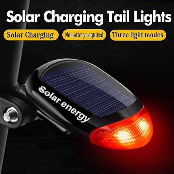 Sykkel Deler BIKEONO Baklys Sykkellys Sykkelsikkerhet Solcelle Baklys Oppladbar USB Led Sykkel Tilbehør Varsellys Baklys