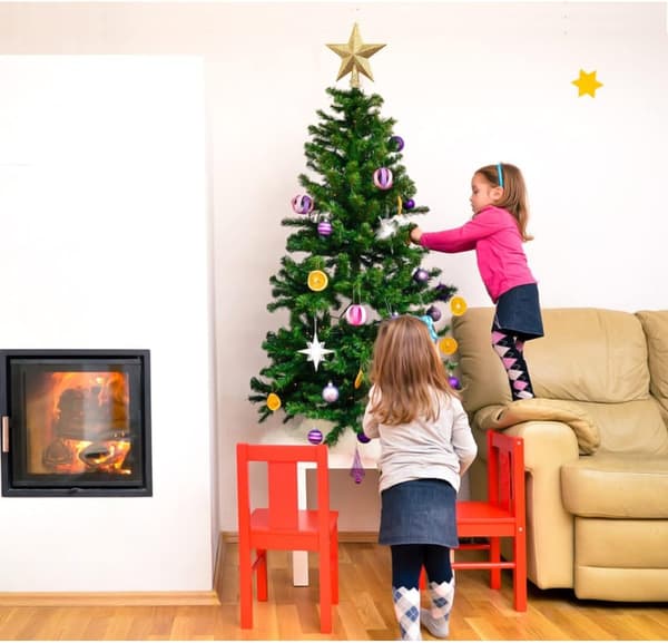 Stjerne juletre, glitter juletrepynt, plast C
