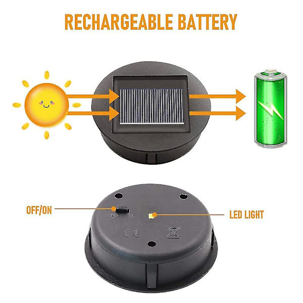 4 st solcellslampor med LED-lampor, solcellslampor, LED-solpanel lyktlock för utomhus hängande lykta