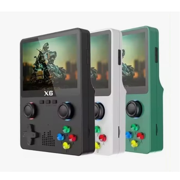 X6 3.5 Tommers IPS Skjerm Håndholdt Spillkonsoll Dobbel Joystick 11 Emulator GBA/PS1 Videospillkonsoll