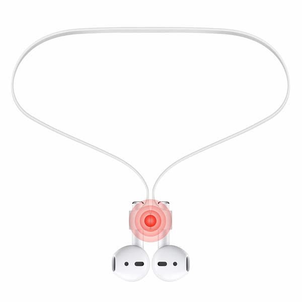 2x Hvid Magnetisk silikonesnor Apple AirPods Rem Stropper
