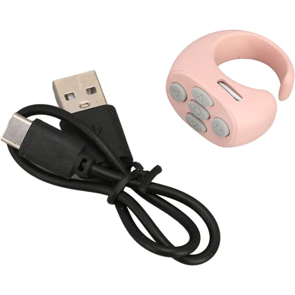 Bluetooth 5.3 Smart Ring Controller, Trådløs Fjernbetjening, TikTok E-bog Sidevender, Pink