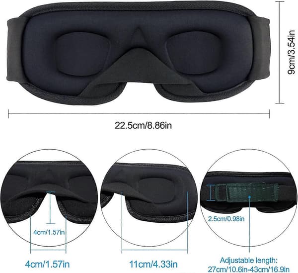 Sovmask Nattmask Ögonbindel Natt Cahce Ögon för Sömn Memory Foam 3D Konturpassform, Grön