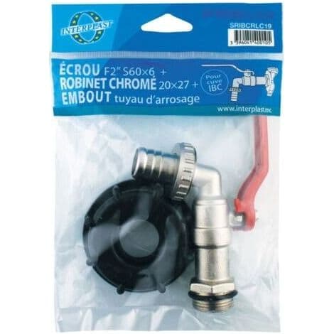 S60x6 fitting med ventil til IBC-tank