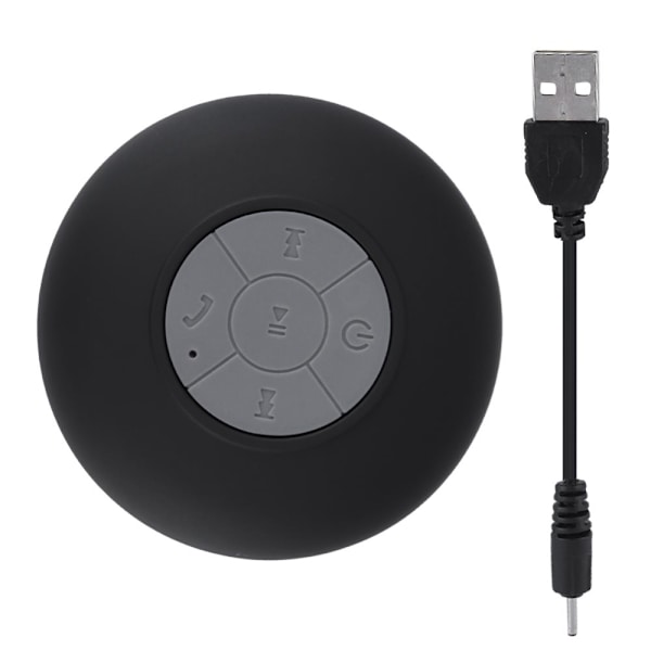 Portable Waterproof Bluetooth Speaker with Suction Cup (Black)