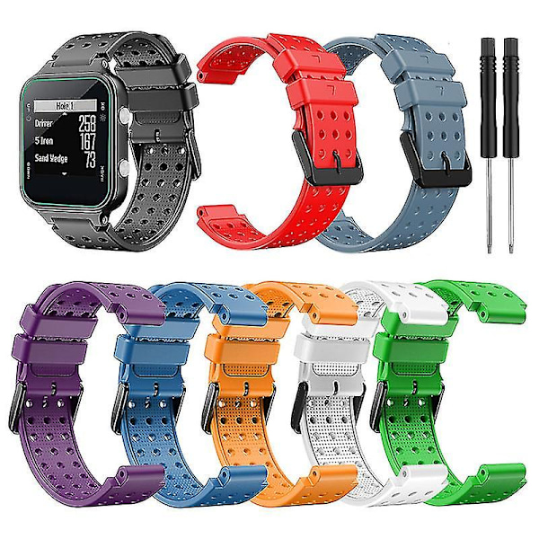 Silicone Armbåndsrem til Garmin Approach S20 Ur + værktøj