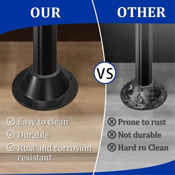 2-pakks RV-bordbase, RV-pedestalbordbaseflens, bordbeinfeste for flushmontering, bordmonteringsplate for gulv