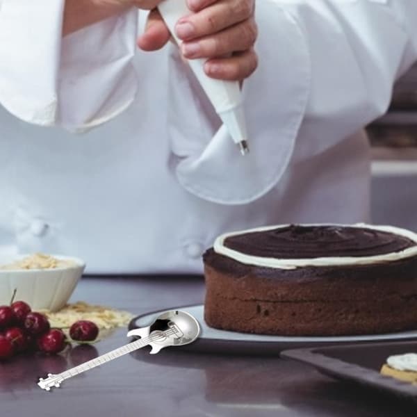 Gitarrformade kaffeskedar i rostfritt stål - Set med 4