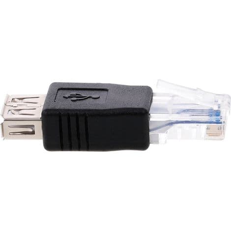 USB til RJ45-adapter, hann Ethernet-kontakt, USB 2.0 hunn