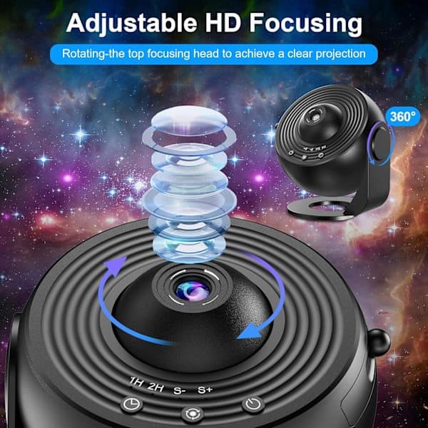 13-i-1 Planetarium LED Galaxy Lampe med Stjernehimmel