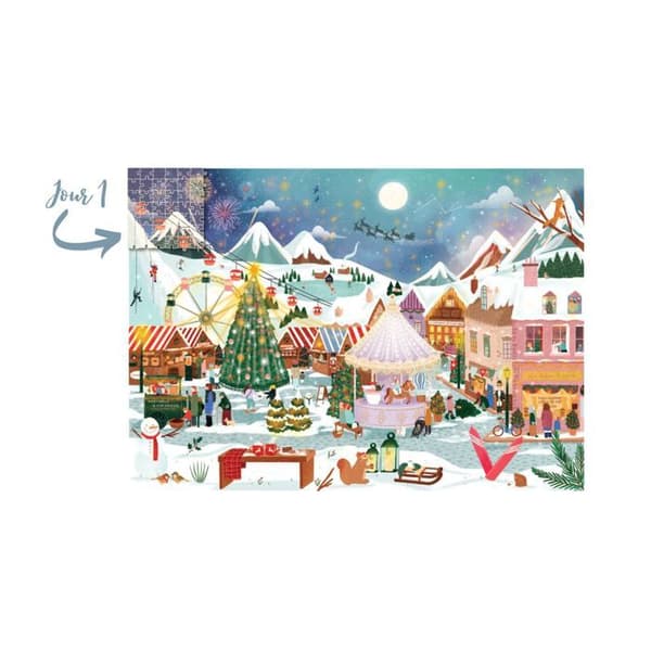 1008 brikker puslespil Eeboo julekalender