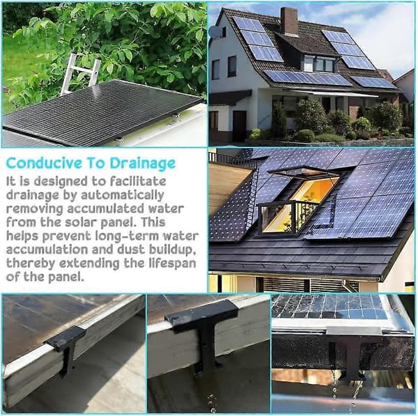 12 st Solpanel Dräneringsklämmor 40mm, Plast Vatten Dräneringsklämmor, Panel Vattenledare Klämma för Solpanel Dränering (Svart)