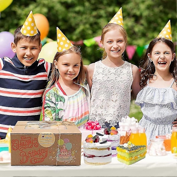 Cupcake Æsker 4 Huller. 20 Pak Kraft Papir Cupcake Æsker Med Vindue Og Indsatser