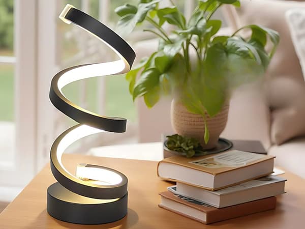 Spiral LED Lamp - USB Table Lamp with Brightness Control and 3 Colors