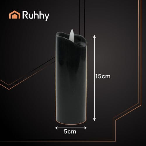 LED Candles 12-pack Black 15 cm Flickering Flame Warm White AA Battery
