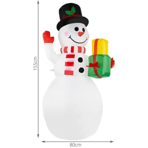 Oppustelig snemand - 155 cm