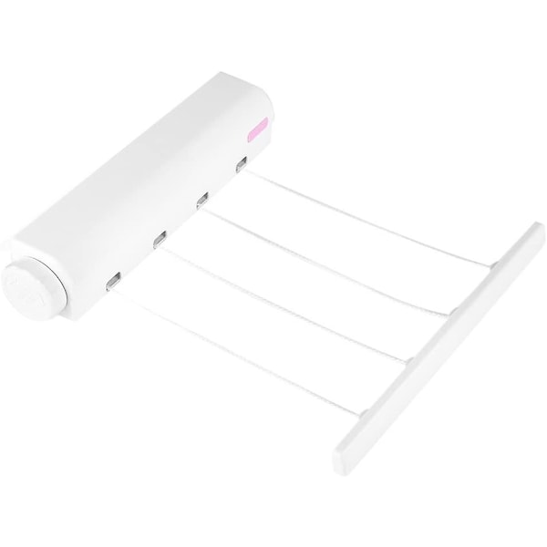 3.2m 4 Rows Indoor Retractable Clothesline Wall Mounted Laundry Clothesline Drying Rack