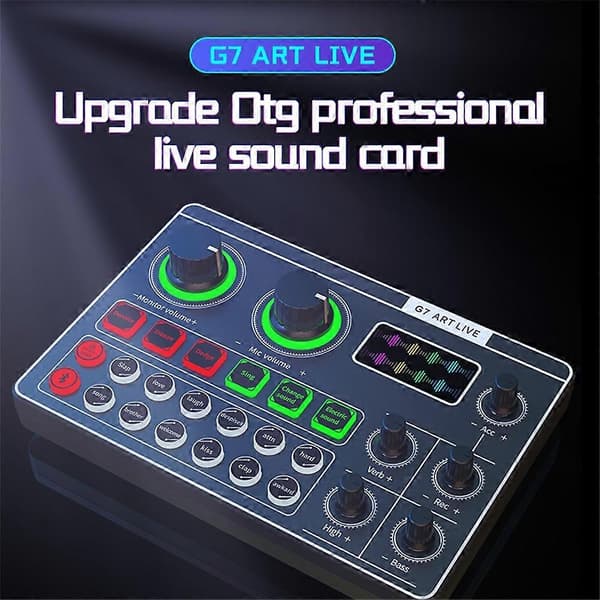 G7 Engelsk Version Externt Ljudkort Telefon Live Streaming Ljudkort Bluetooth Ljudmixer