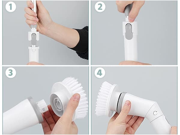 Electric Rotary Brush for Tile Grout Mop with 6 Tornado Tips
