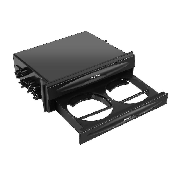 Bil Auto Single Din Radio Lomme, Universal Cd Radio Lomme Drikkekop Holder Opbevaringsboks Sort