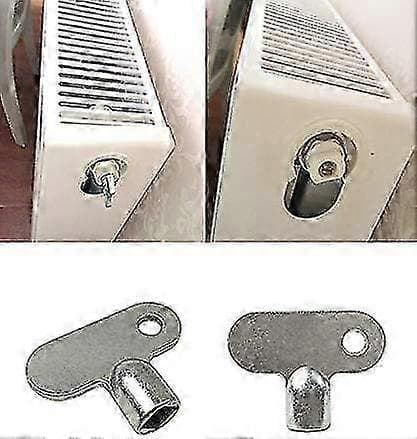 Universalnyckel för element, el-, vatten- och gasmätarskåp & Elementnyckel, elementnyckel, ventilnyckel (2 st, silver) - JV