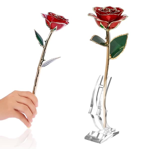 Creative 24K Gold Rose with Base - Perfect Valentine's Day Gift for Girlfriends and Wives