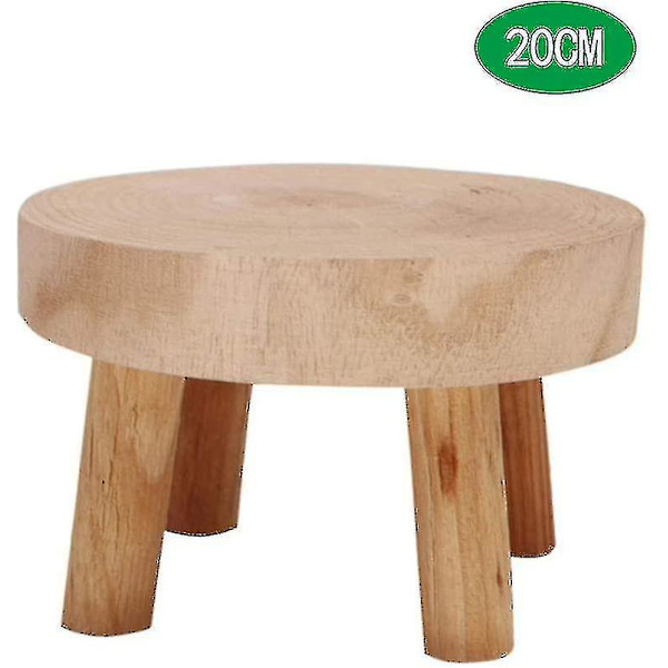 Mini Pyöreä Luonnonpuinen Jakkara, Puutarhajakkara - 3.5\"