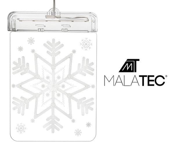 LED window decoration snowflake 3D warm white battery operated with suction cup